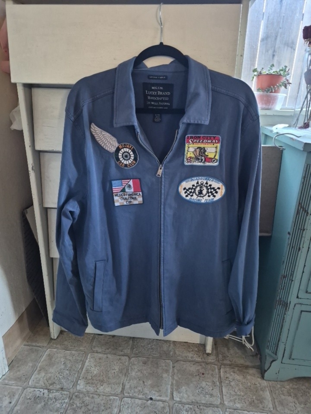Lucky Brand Men’s Biker Patch Zip Jacket XL